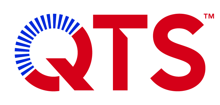 This is the QTS logo. It is a QTS. T and S are red and so is the bottom half of the Q. The top half of the Q is navy blue stripes.