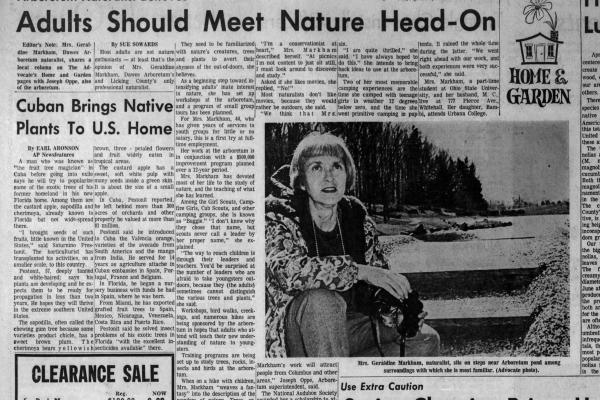 Buggie Markham newspaper article